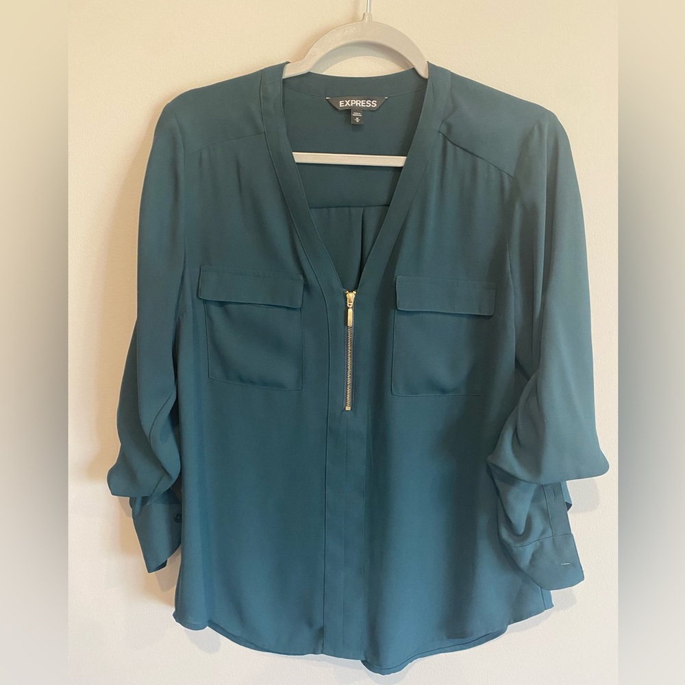 Hunter green blouse